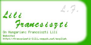 lili francsiszti business card